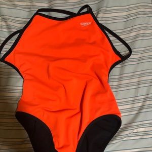 Reversible speedo swimsuit open back